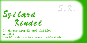 szilard kindel business card